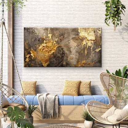 Abstract Golden Black Texture Wall Art Canvas Office Home Room Framed 120x60cm