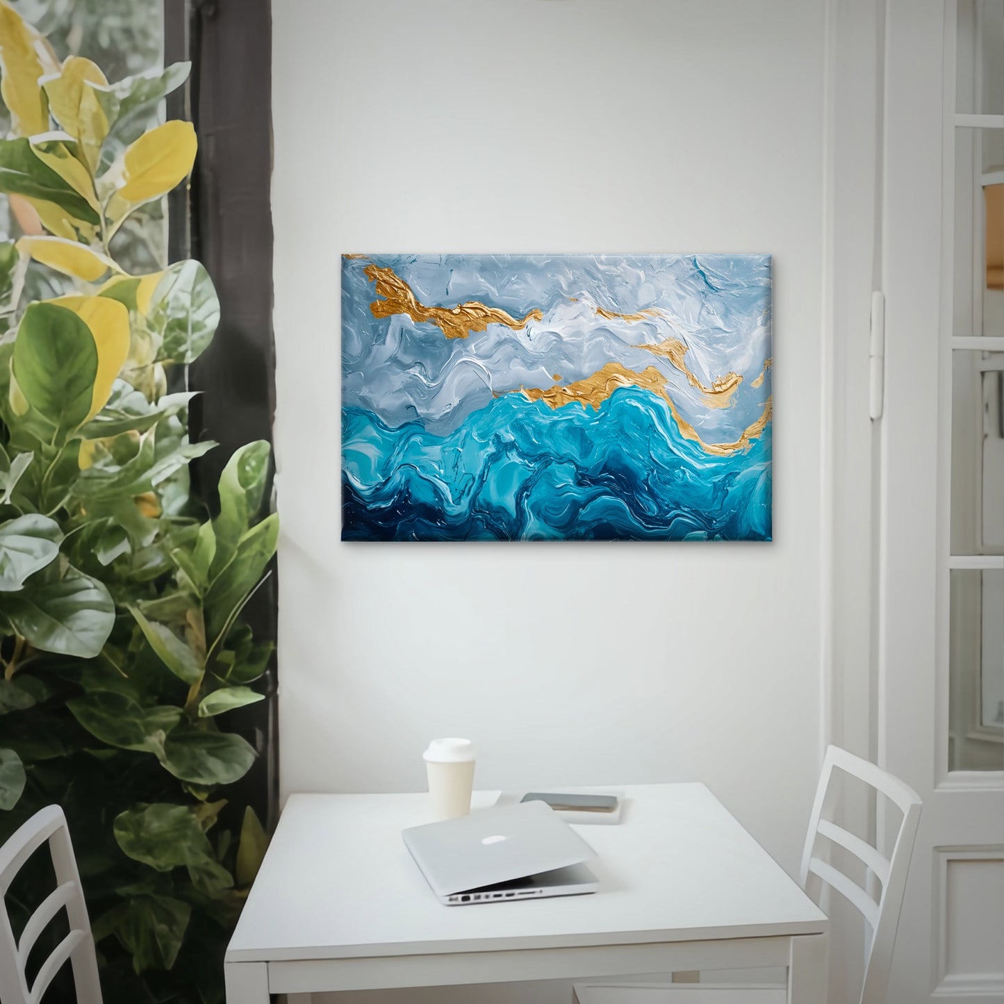 Blue Shaded Abstract Design Wall Art Decor 100% Australian Made
