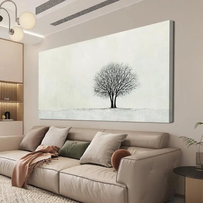 Black and White Tree Modern Wall Art canvas office home room framed 120x60cm - Bella Home Decor