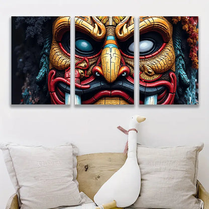 3pcs Mystery Mask Metal Print Ready to Hang Art