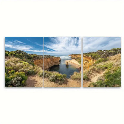 3pcs Twelve Apostles Loch Ard Gorge Australia Wall Art Set Canvas Framed 60x90cm - High Quality Print 100% Australian Made Wall Canvas Ready to Hang