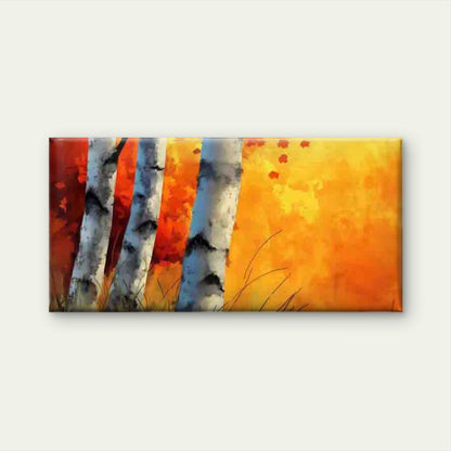 Golden-Yellow White Birch Trunk Wall Art Canvas Office Home Room Framed 120x60cmWall Art Canvas Office Home Room Framed 120x60cm