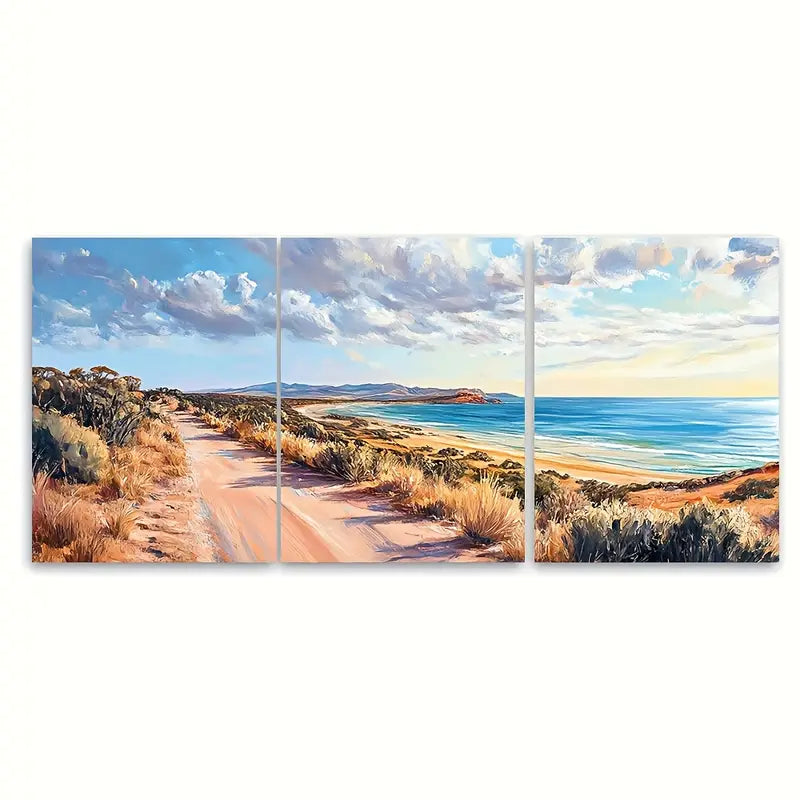 3pcs Esperance Beach Coastline Print Australia Wall Art Set Canvas Framed 40x60cm - High Quality Print 100% Australian Made Wall Canvas Ready to Hang