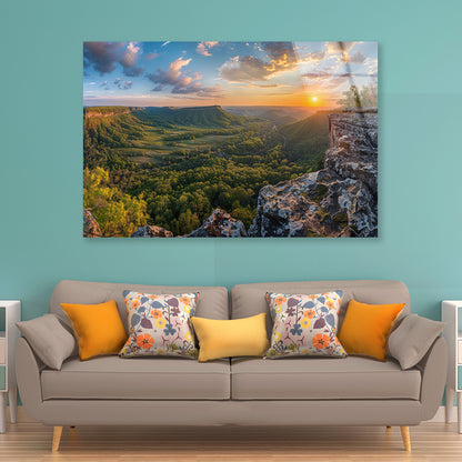 Trees and Hills, Sky View Acrylic Glass Print Tempered Glass Wall Art 100% Made in Australia Ready to Hang - Bella Home Decor