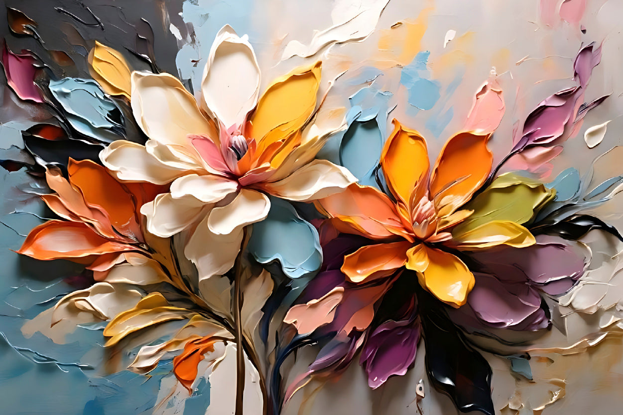 Oil Painting of Flowers Home Decor Premium Quality Poster Print Choose Your Sizes