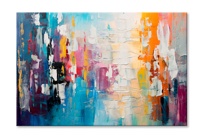 Abstract Colorful Chaotic Blend Of Acrylic Oil Painting Wall Art Limited Edition High Quality Print Stretched Canvas None