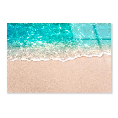 Soft Blue Ocean Wave or Clear Sea on Clean Sandy Beach Acrylic Glass Print Tempered Glass Wall Art 100% Made in Australia Ready to Hang