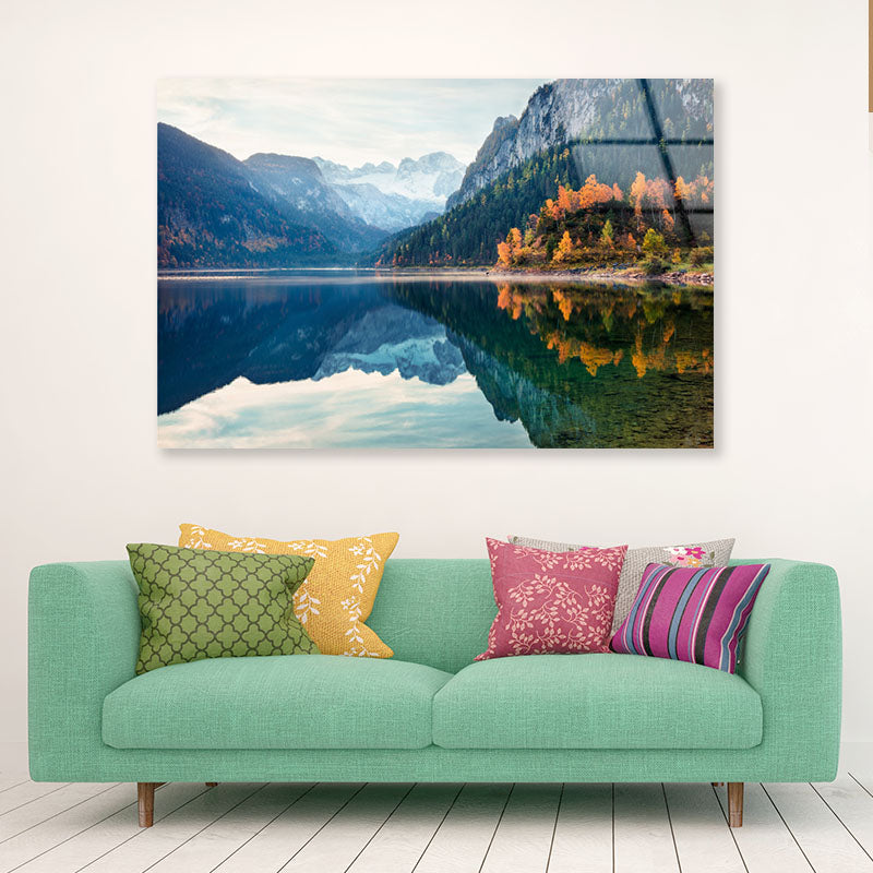 Dramatic Autumn Vorderer Lake Acrylic Glass Print Tempered Glass Wall Art 100% Made in Australia Ready to Hang