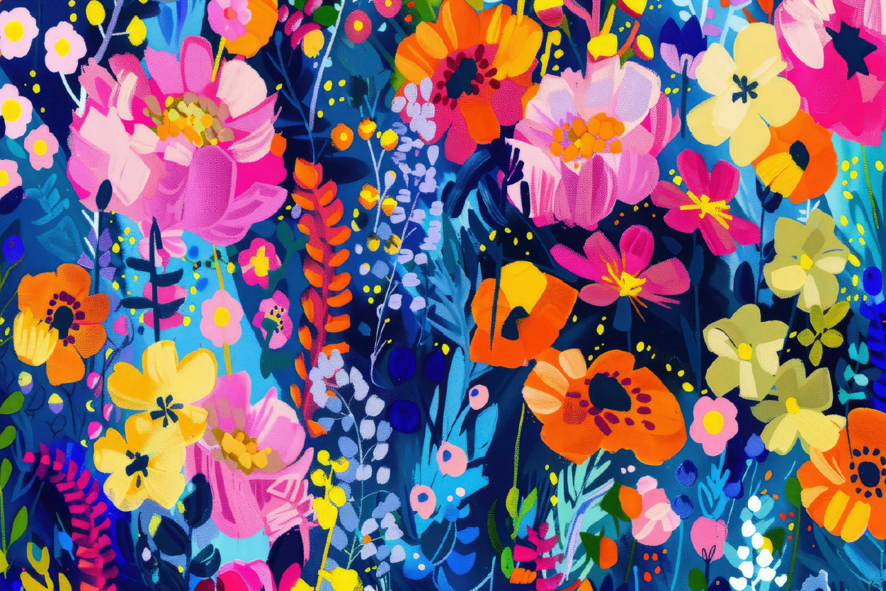 Colorful and Abstract Design with a Flower Print 100% Australian Made - Bella Home Decor