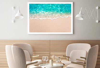 Soft Blue Ocean Wave or Clear Sea on Clean Sandy Beach Home Decor Premium Quality Poster Print Choose Your Sizes