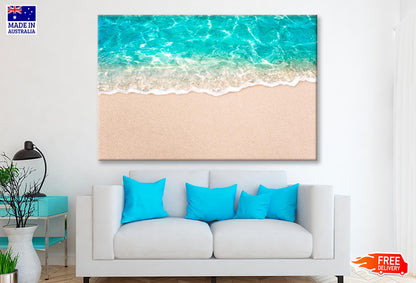 Soft Blue Ocean Wave or Clear Sea on Clean Sandy Beach Wall Art Decor 100% Australian Made - Bella Home Decor