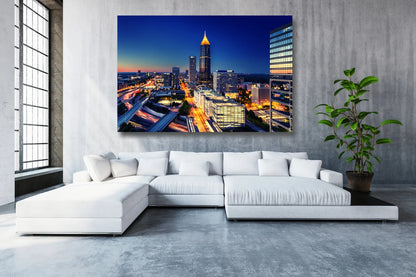 Atlanta City Skyline UV Direct Aluminum Print Australian Made Quality