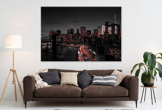 New York City B&W Skyline Wall Art Decor 100% Australian Made - Bella Home Decor