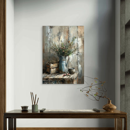 Rustic Rosemary and Berries 40x60cm Metal Print Ready to Hang - Bella Home Decor