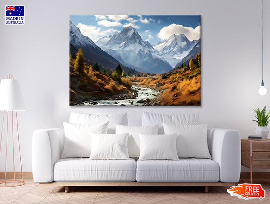 Lake in the Swiss Mountains View Print 100% Australian Made - Bella Home Decor