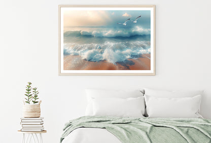 Birds Flying Over a Beach Home Decor Premium Quality Poster Print Choose Your Sizes - Bella Home Decor