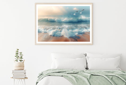 Birds Flying Over a Beach Home Decor Premium Quality Poster Print Choose Your Sizes - Bella Home Decor