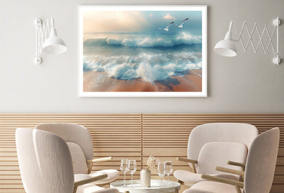 Birds Flying Over a Beach Home Decor Premium Quality Poster Print Choose Your Sizes - Bella Home Decor