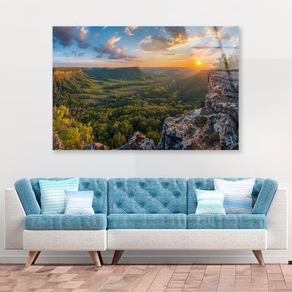 Trees and Hills, Sky View Acrylic Glass Print Tempered Glass Wall Art 100% Made in Australia Ready to Hang - Bella Home Decor