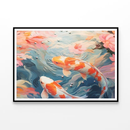 Painting Of a Group of Fish Swimming In Water Home Decor Premium Quality Poster Print Choose Your Sizes - Bella Home Decor