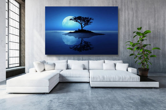 Full Moon Tree Of Life Acrylic Glass Print Tempered Glass Wall Art 100% Made in Australia Ready to Hang