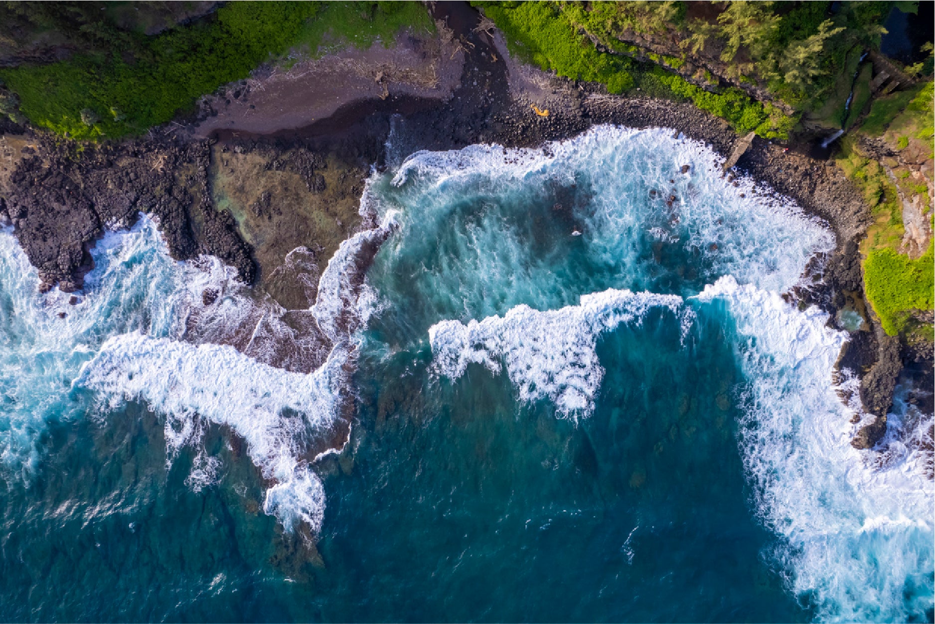 Drone View Of Beach & Sea Waves Home Decor Premium Quality Poster Print Choose Your Sizes