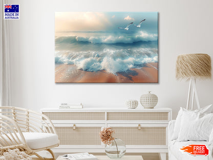 Birds Flying Over a Beach Print 100% Australian Made - Bella Home Decor