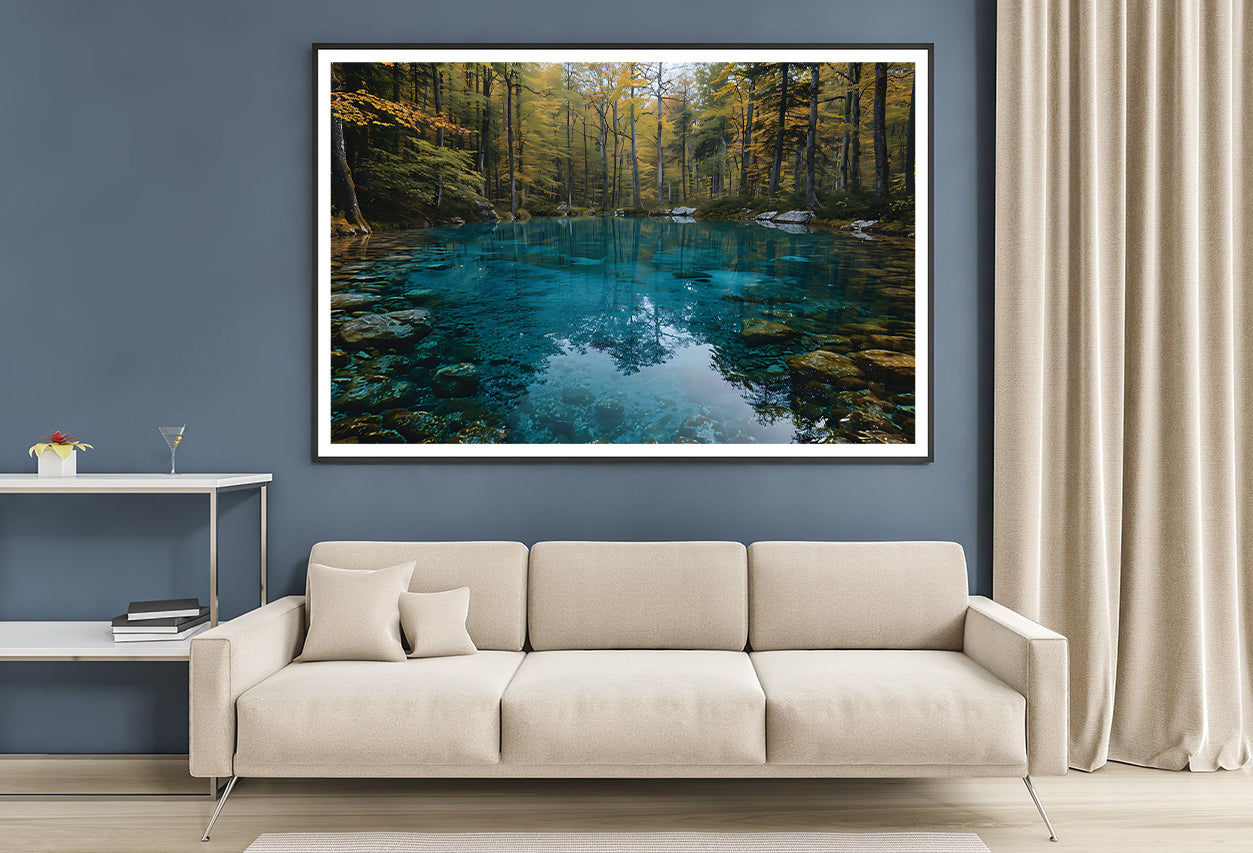 River Surrounded By Rocks and Trees Home Decor Premium Quality Poster Print Choose Your Sizes - Bella Home Decor