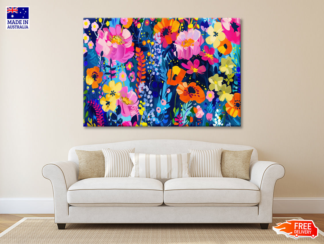 Colorful and Abstract Design with a Flower Print 100% Australian Made - Bella Home Decor