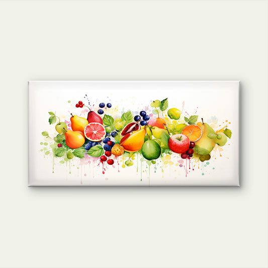 Fresh Harvest Fruit Watercolor Wall Art Canvas Office Home Room Framed 120x60cm