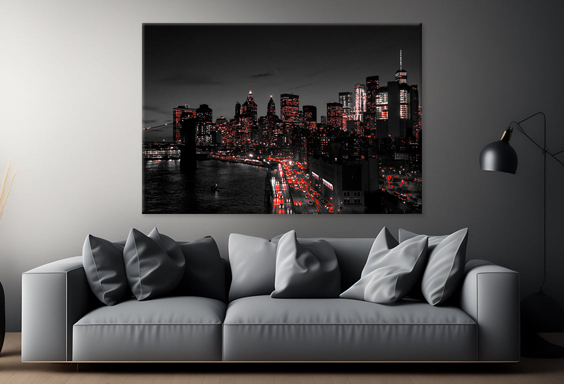 New York City B&W Skyline Wall Art Decor 100% Australian Made - Bella Home Decor
