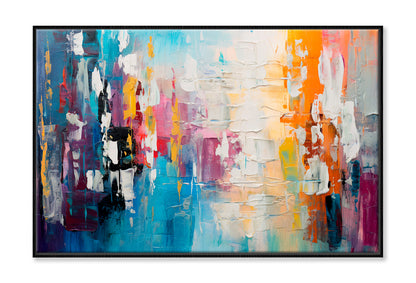 Abstract Colorful Chaotic Blend Of Acrylic Oil Painting Wall Art Limited Edition High Quality Print Canvas Box Framed Black