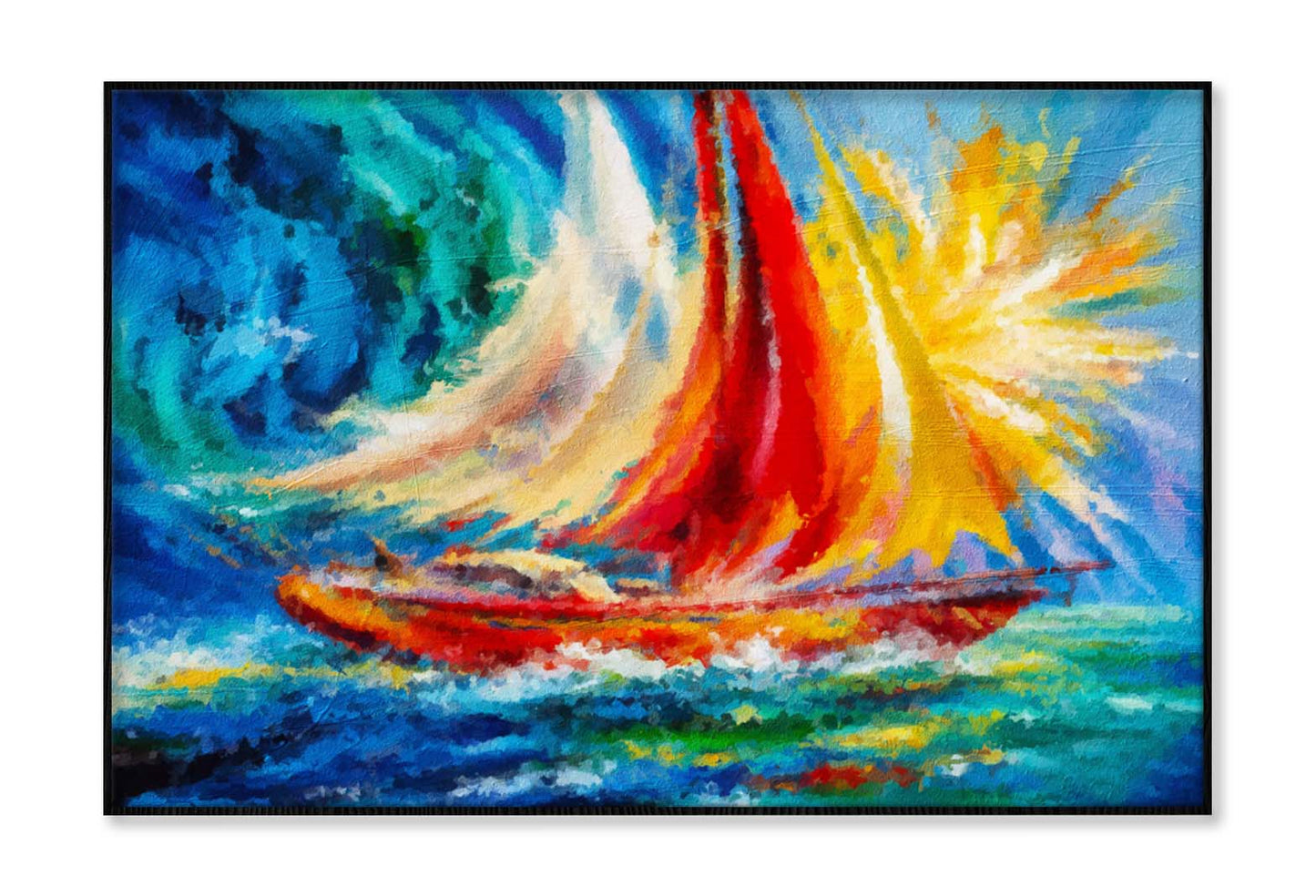 Painting With Bright Artistic Splashes Wall Art Limited Edition High Quality Print