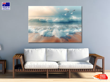 Birds Flying Over a Beach Print 100% Australian Made - Bella Home Decor