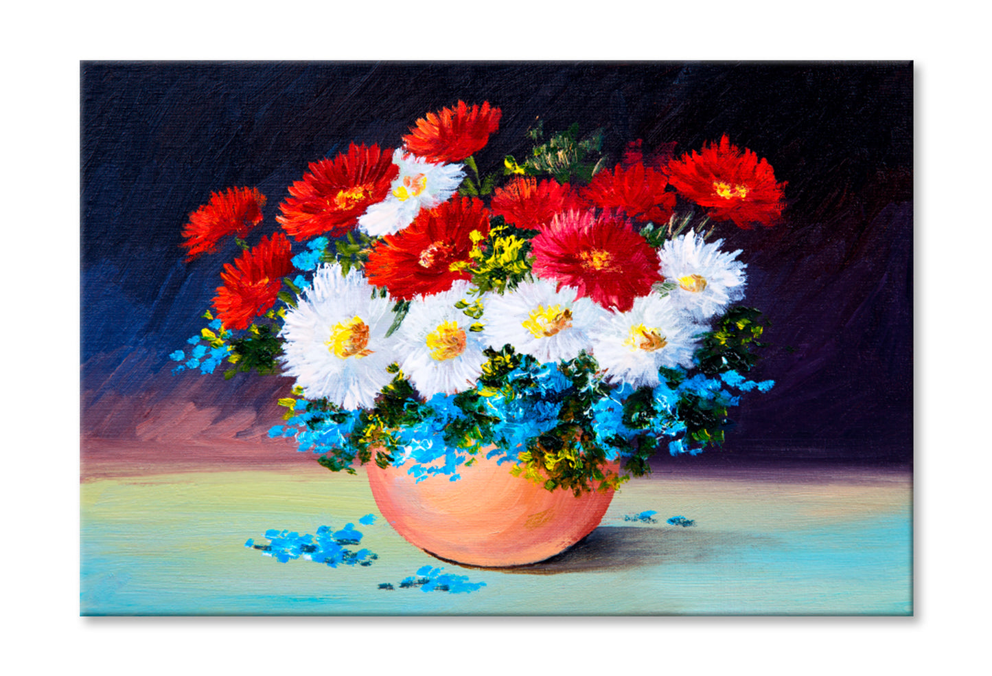 Spring Flowers, Still Life Oil Painting Limited Edition High Quality Print Stretched Canvas None