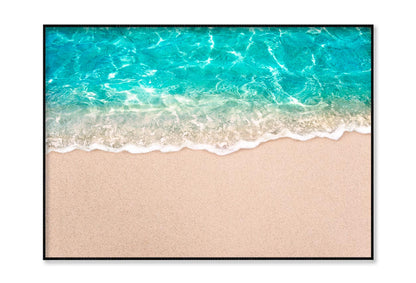 Soft Blue Ocean Wave or Clear Sea on Clean Sandy Beach Home Decor Premium Quality Poster Print Choose Your Sizes