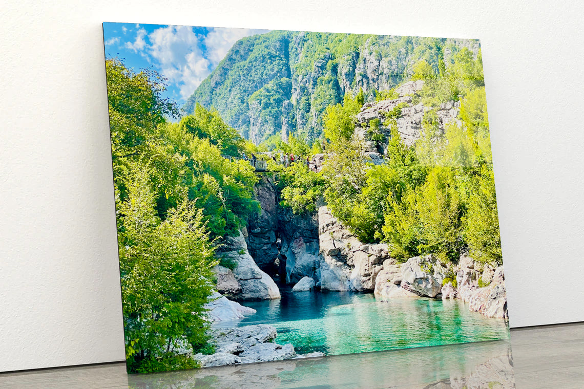 A River Surrounded By Trees and Rocks Acrylic Glass Print Tempered Glass Wall Art 100% Made in Australia Ready to Hang