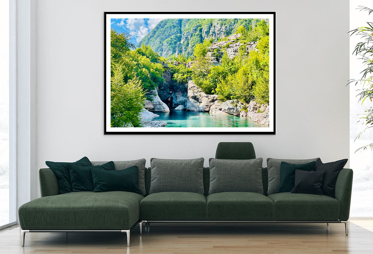 A River Surrounded By Trees and Rocks Home Decor Premium Quality Poster Print Choose Your Sizes