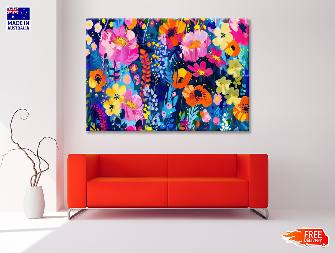 Colorful and Abstract Design with a Flower Print 100% Australian Made - Bella Home Decor