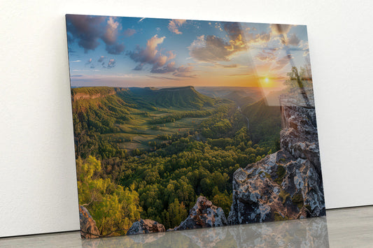 Trees and Hills, Sky View Acrylic Glass Print Tempered Glass Wall Art 100% Made in Australia Ready to Hang - Bella Home Decor