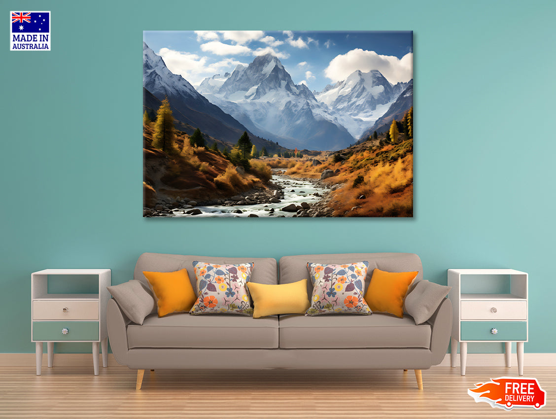 Lake in the Swiss Mountains View Print 100% Australian Made - Bella Home Decor