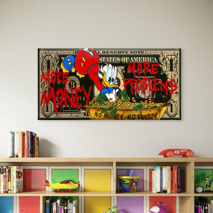 More Money More Problems Wall Art Canvas Office Home Room Framed 120x60cm - Bella Home Decor