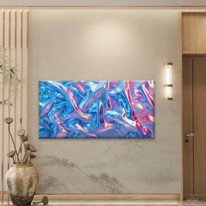 Iridescent Rainbow Foil Texture Wall Art Canvas Office Home Room Framed 120x60cm - Bella Home Decor