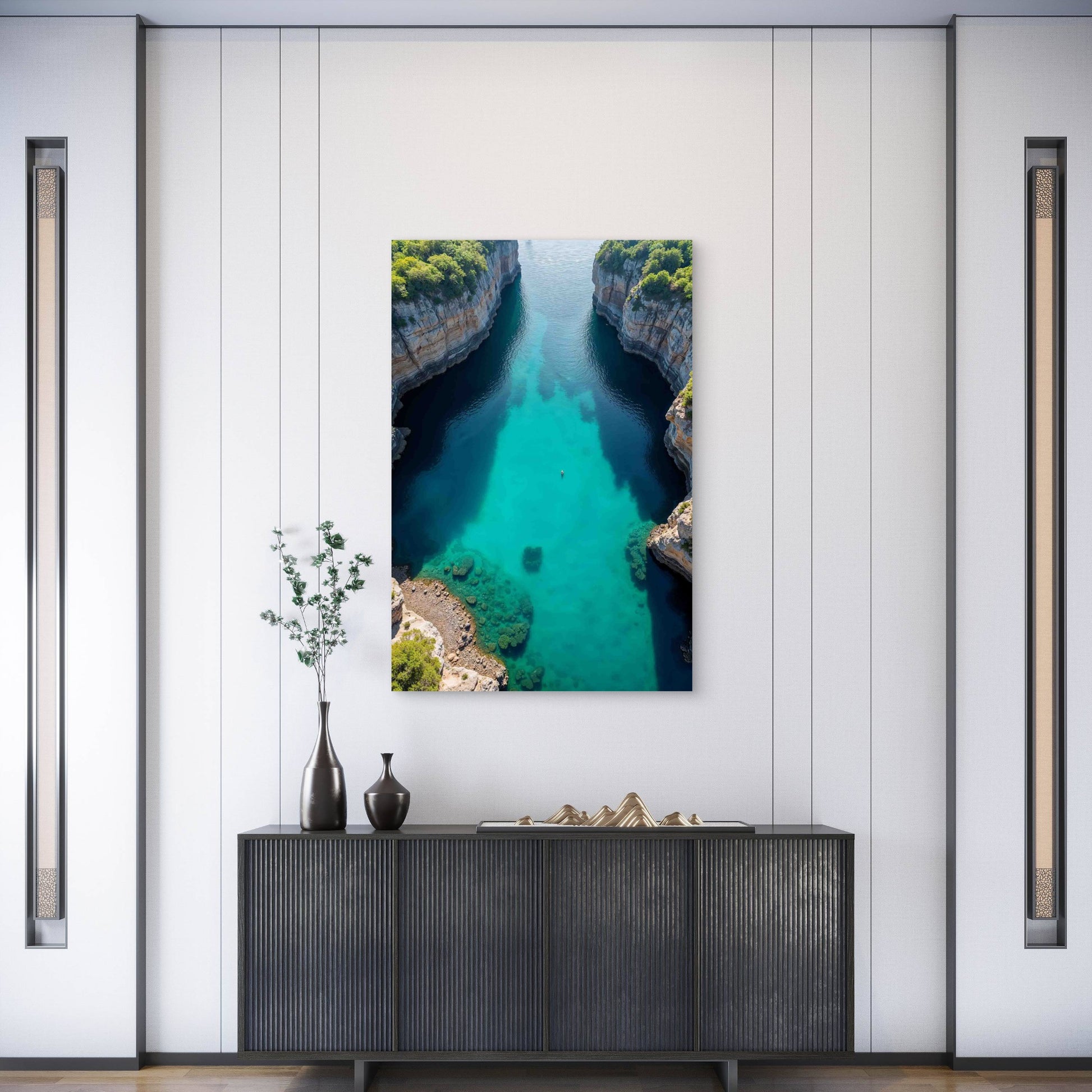 Beautiful Nature Aerial View 60x90cm Metal Print Ready to Hang