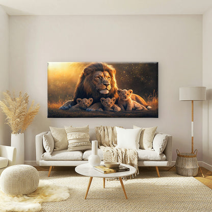 Noble Heart Lion King Wall Art Canvas Office Home Room Framed 120x60cm - Bella Home Decor