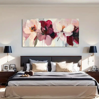 Bouquet Of Pink Flowers wall canvas office home room framed 120x60cm - Bella Home Decor