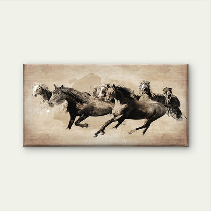 Running Stallion Horse Animal Wall Art Canvas Office Home Room Framed 120x60cm