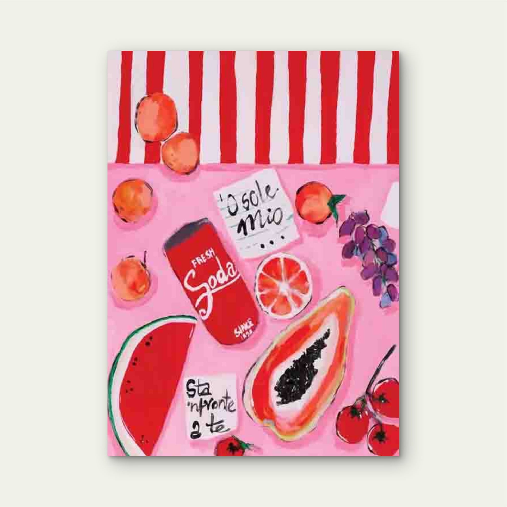 Summer Fruits And Soda Metal Print Ready to Hang - Bella Home Decor
