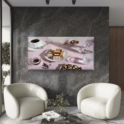 Delicious Dessert Coffee Cup Wall Art Canvas Office Home Room Framed 120x60cm - Bella Home Decor