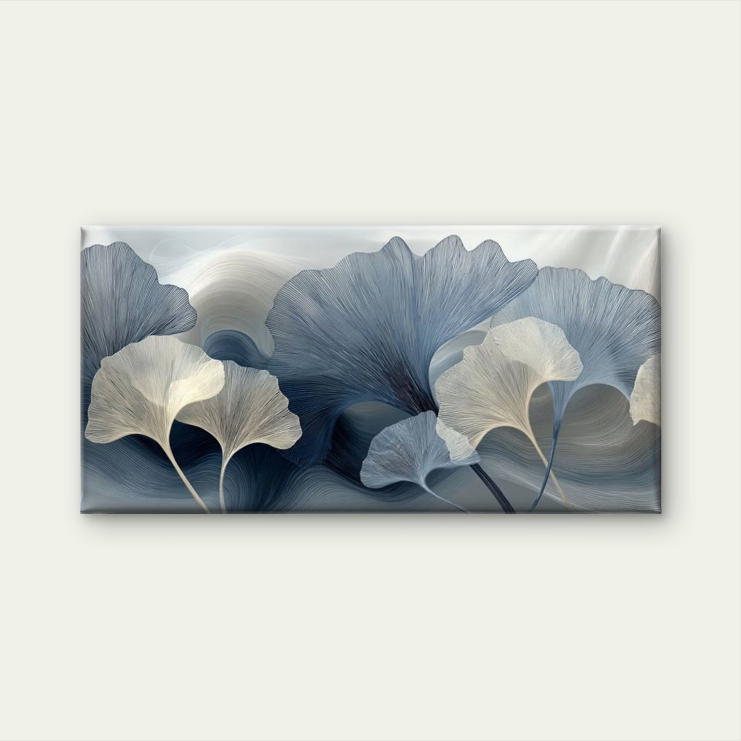 Jacobean Design & Silver Line Wall Art Canvas Office Home Room Framed 120x60cm